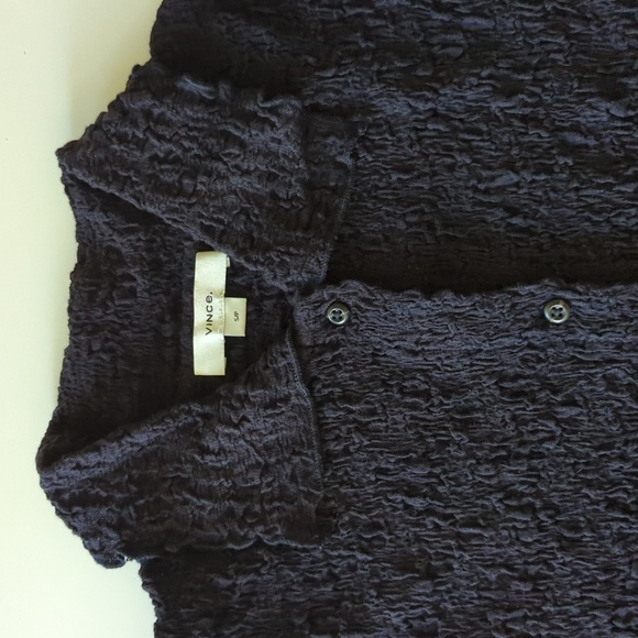 EUC Vince black crinkled black button down S - Picture 5 of 10